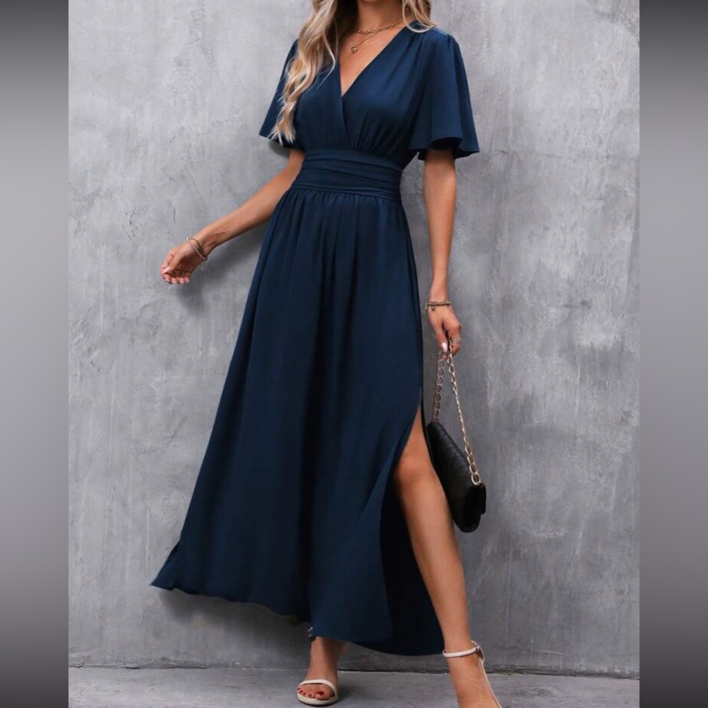 Boho butterfly sleeve slit thigh maxi dress - Picture 14 of 16